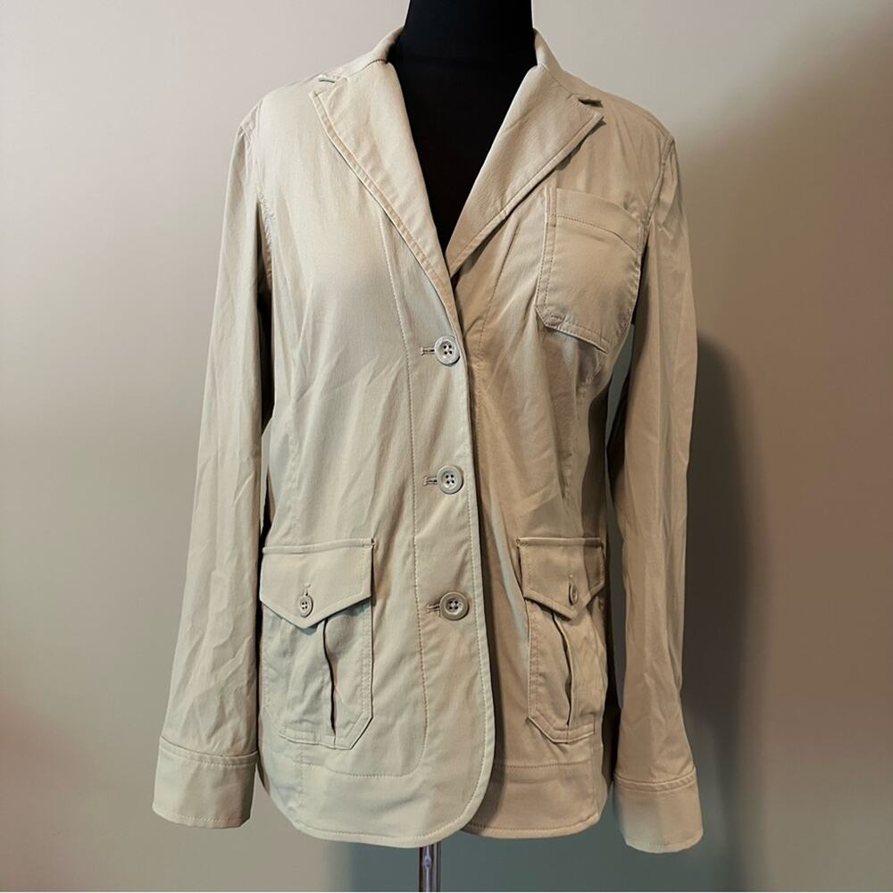 Eddie Bauer Travex Tan Stretch Suiting Travel Blazer Jacket